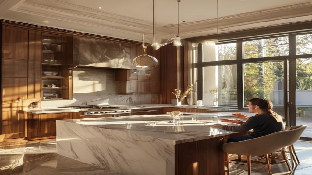 Custom European kitchen cabinets upgrade for luxury villa interior design